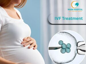 Pregnant woman holding her belly representing successful IVF treatment at Maan Hospital, Bhopal – Expert fertility care