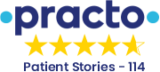 Practo hospital review 5-star rating with 114 patient stories