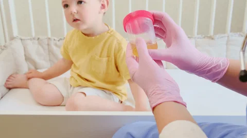 Pediatric urine test and sample collection at Maan Hospital Bhopal"